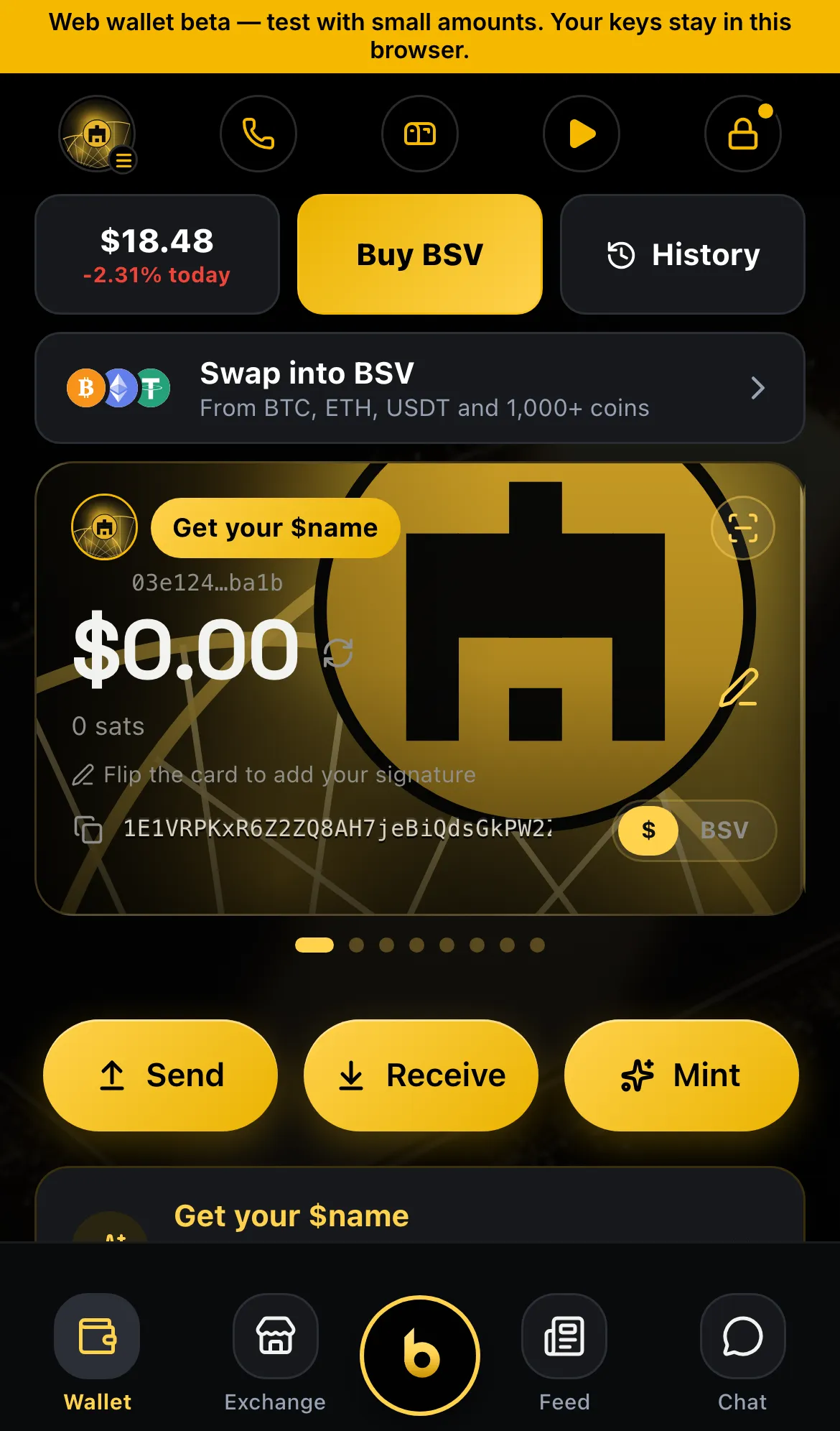 Wallet home